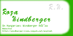 roza windberger business card